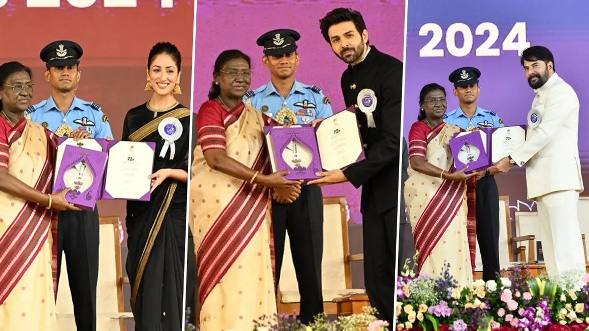 Film Awards: राष्ट्रपति मुर्मू ने 72वें राष्ट्रीय फिल्म पुरस्कार प्रदान किए, कार्तिक आर्यन और मामूटी बने सर्वश्रेष्ठ अभिनेता, किसे क्या मिला? 72nd national film awards 2024