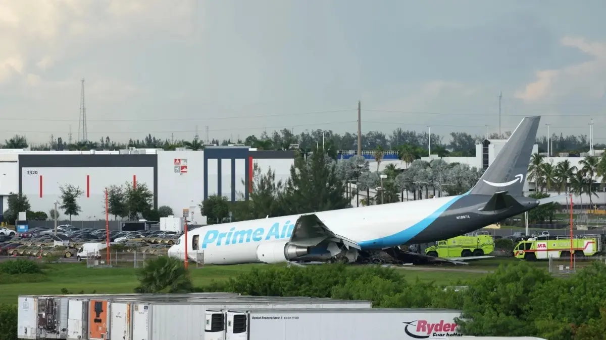 Investigators Examine Miami Cargo Plane Crash That Killed Five Amazon cargo plane crashes at Miami Airport