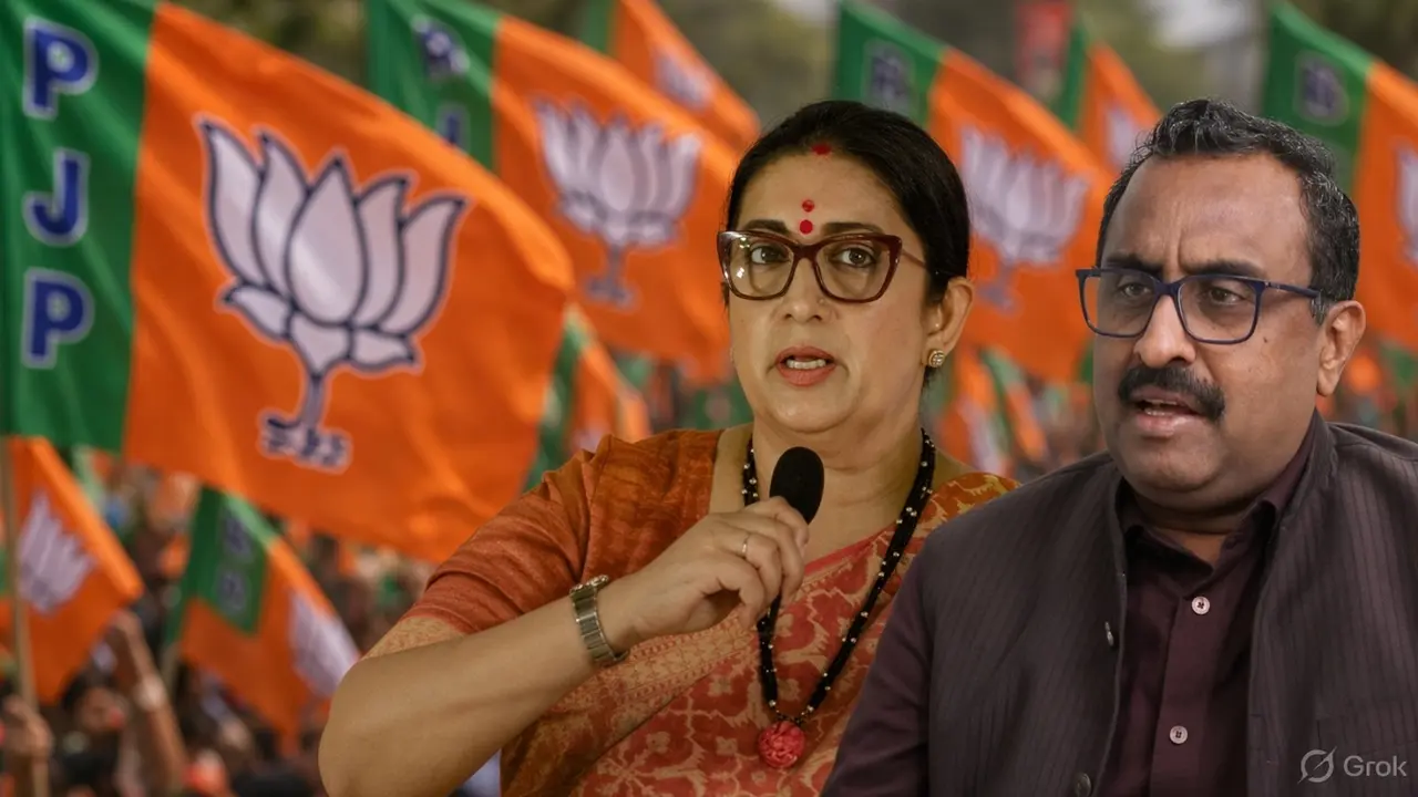 BJP Reshuffles State In-Charges: Smriti Irani Gets Chhattisgarh & Haryana; Tamil Nadu & Uttarakhand Go to Ram Madhav BJP Reshuffles State In-Charges: Smriti Irani Gets Chhattisgarh & Haryana; Tamil Nadu & Uttarakhand Go to Ram Madhav