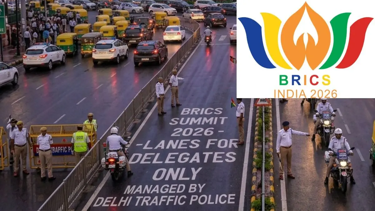 BRICS Summit 2026: ब्रिक्स सम्मेलन के लिए ट्रैफिक पुलिस ने तैयार किया खास प्लान, बनाए 22 डायवर्जन पॉइंट, ये रस्ते रहेंगे बंद brics delhi traffic