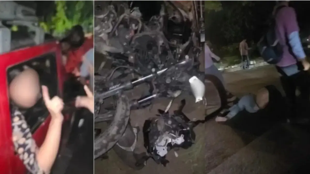 Chandigarh Thar Horror: Young Woman Crashes SUV into 2 Bikers in Dhanas | VIDEO Chandigarh Thar Horror: Young Woman Crashes SUV into 2 Bikers in Dhanas, Shocking Video Surfaces