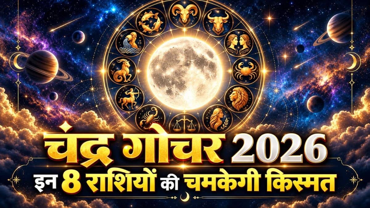 Chandra Gochar 2026:  आज चंद्रदेव करेंगे धनु राशि में गोचर, इन 8 राशियों का खुल जाएगा किस्मत का दरवाजा; मिलेगा धन-शोहरत