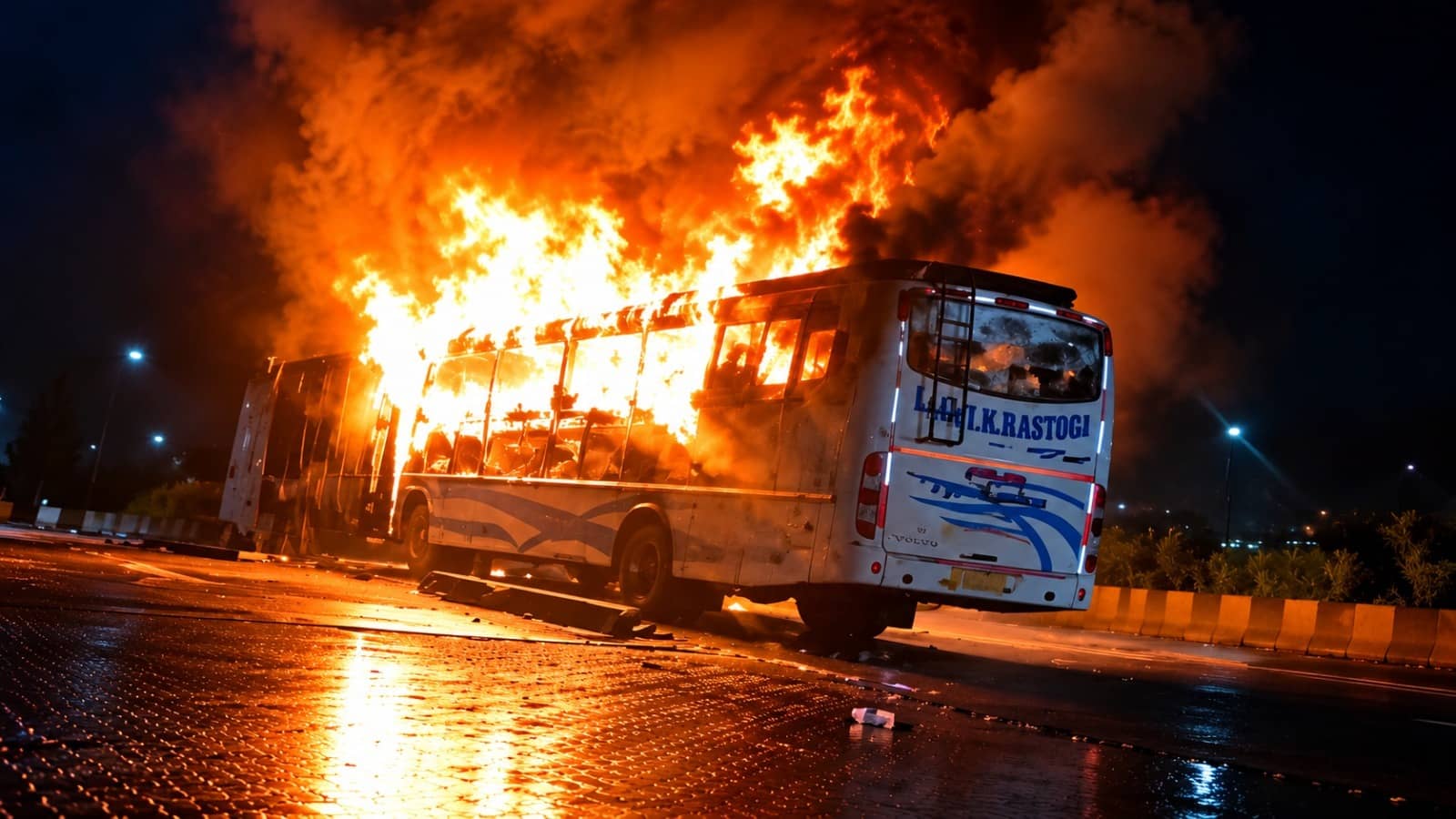Greater Noida: 9 Dead as Passenger Bus Catches Fire on Yamuna Expressway