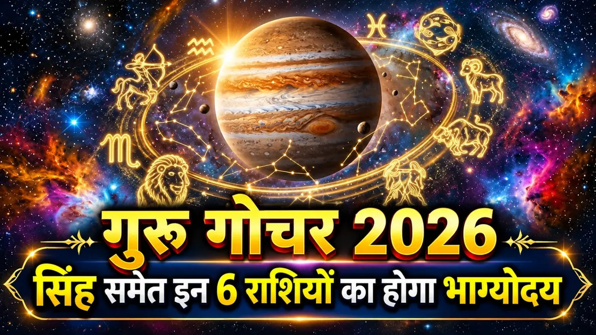 Guru Gochar 2026: गुरु जल्द करने जा रहे हैं गोचर, सिंह समेत इन 6 राशियों को मिलेगा मान-सम्मान; होगा भाग्योदय Guru Gochar 2026: गुरु जल्द करने जा रहे हैं गोचर, सिंह समेत इन 6 राशियों को मिलेगा मान-सम्मान; होगा भाग्योदय