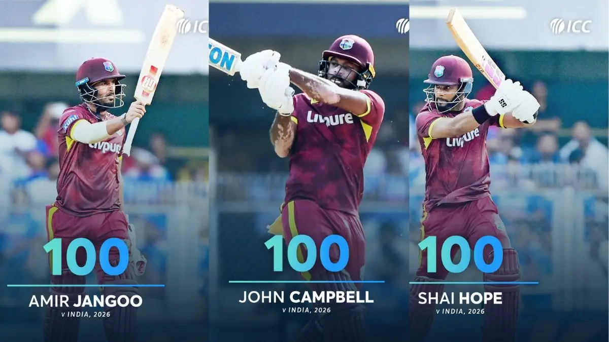 IND vs WI ODI: कैरेबियाई बल्लेबाजों का तूफान, दूसरे ODI में 3 बल्लेबाजों ने ठोका शतक, टीम इंडिया बैकफुट पर, 406 रनों का लक्ष्य India vs West Indies 2nd ODI Shai Hope John Campbell Amir Jangoo