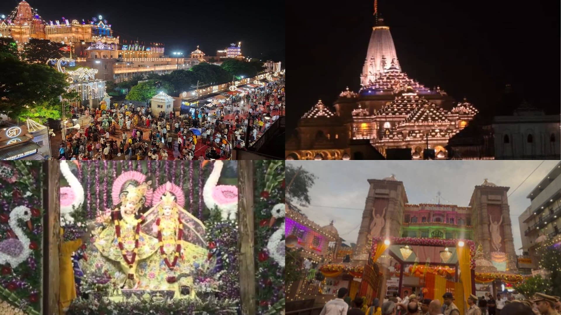 Janmashtami celebrations mathura ayodhya ram mandir delhi akshardham patna iskcon temple lighting 
