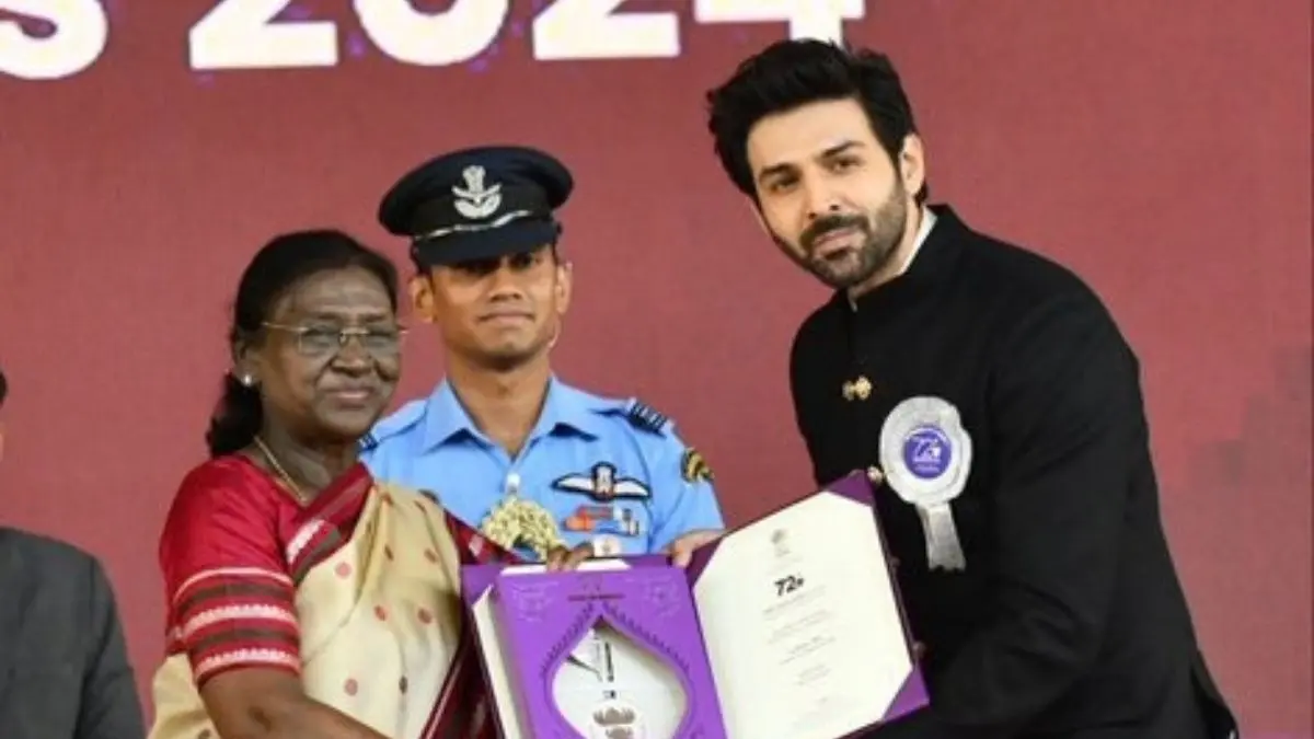 Kartik Aaryan Receives His First National Film Award for Best Actor for Sports Biopic Chandu Champion Kartik Aaryan