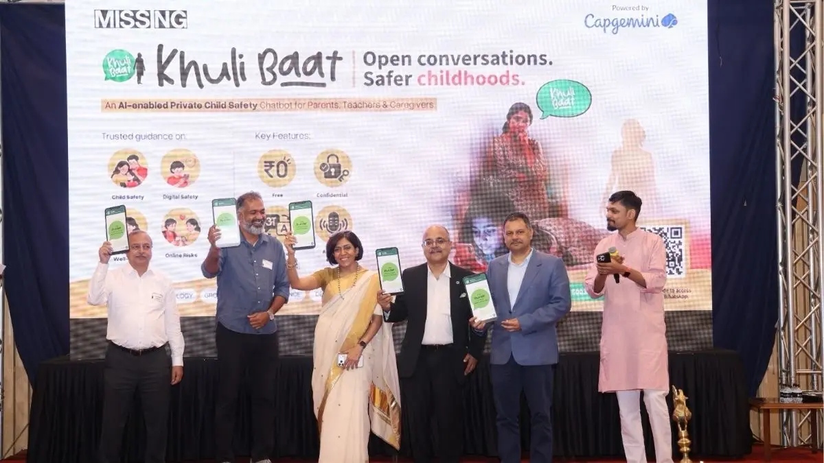 Missing Link Trust (MLT) Launches ‘Khuli Baat’ to Empower Parents and Caregivers on Child Safety (L-R) Leena Kejriwal, Founder Trustee & CEO , Missing Link Trust, Kumar Anurag Pratap, Vice President and CSR Head - India, Capgemini & Brijesh Singh, IPS — Principal Secretary, Information & Public Relations, Government of Maharashtra launched the 'Khuli Baat' WhatsApp AI Bot in Mumbai