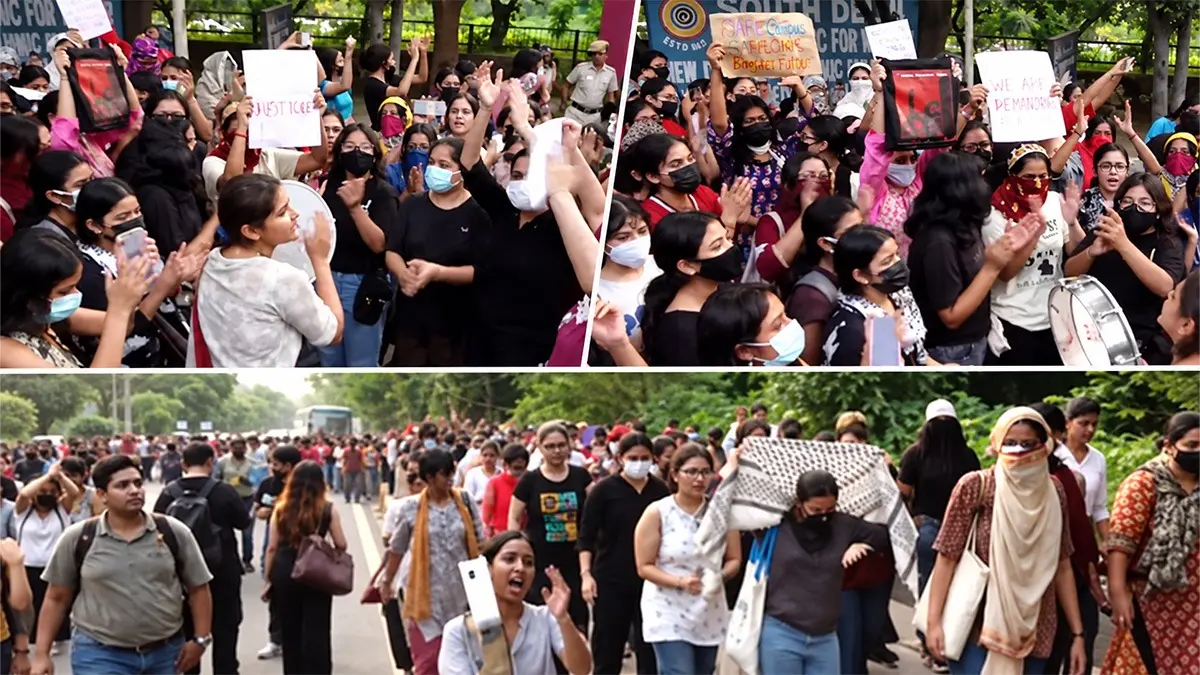 LSR Students Hold Solidarity March Over Gang Rape of Minor Near Campus; Offline Classes Likely to Resume Thursday LSR Students Hold Solidarity March Over Gang Rape of Minor Near Campus; Offline Classes Likely to Resume Thursday
