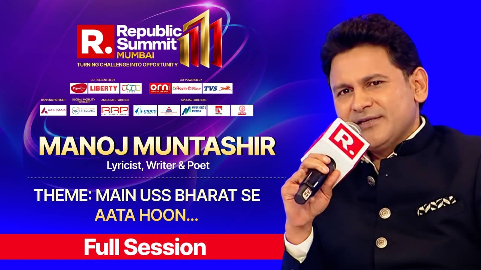 Manoj Muntashir at Republic Summit 