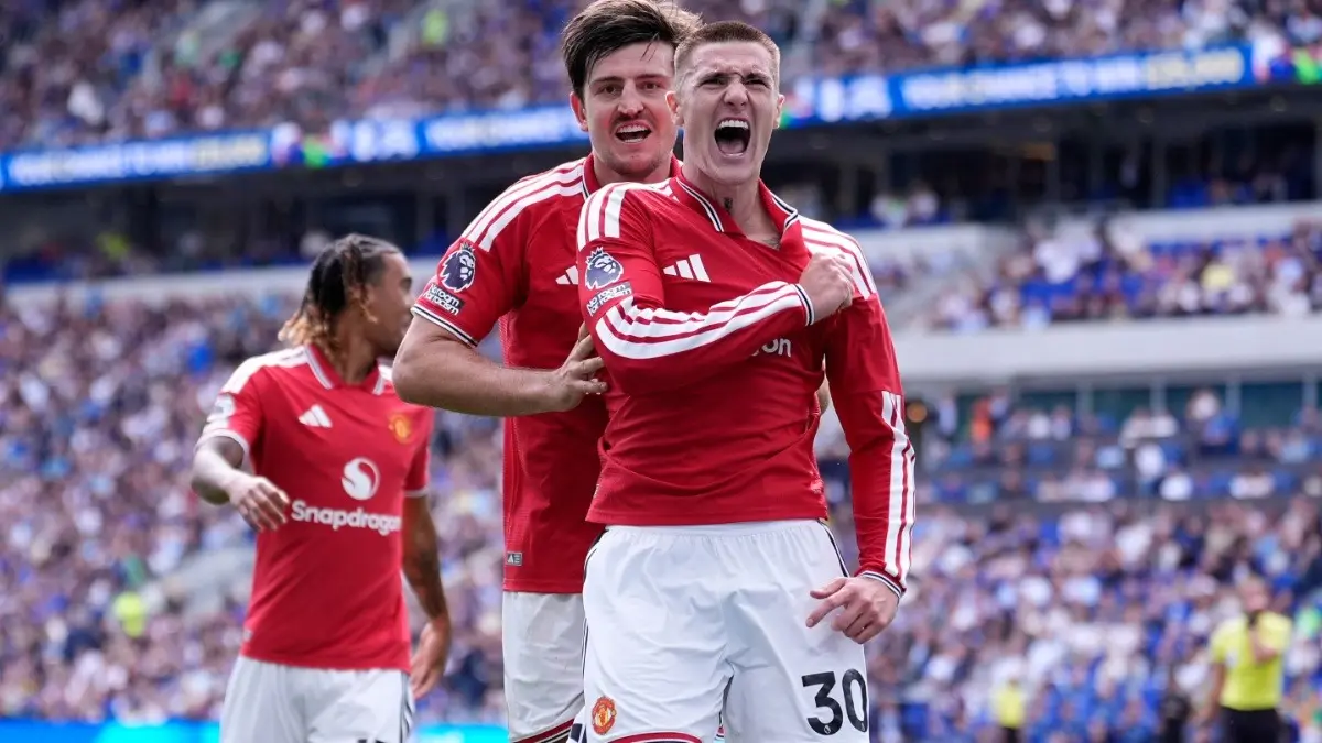 Everton Hold Manchester United To 2-2 Draw After Late Drama Manchester United's Benjamin Sesko celebrates after scoring a goal against Everton