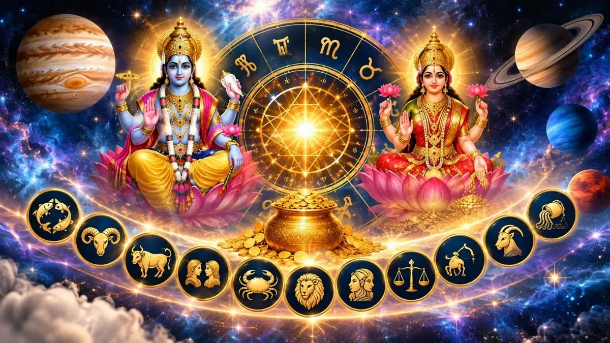 Navpancham Rajyog 2026: आज बनने जा रहा है नवपंचम राजयोग, मीन समेत इन 6 राशियों को मिलेगी बड़ी उपलब्धि, धन लाभ के बनेंगे योग Navpancham Rajyog 2026: आज बनने जा रहा है नवपंचम राजयोग, मीन समेत इन 6 राशियों को मिलेगी बड़ी उपलब्धि, धन लाभ के बनेंगे योग
