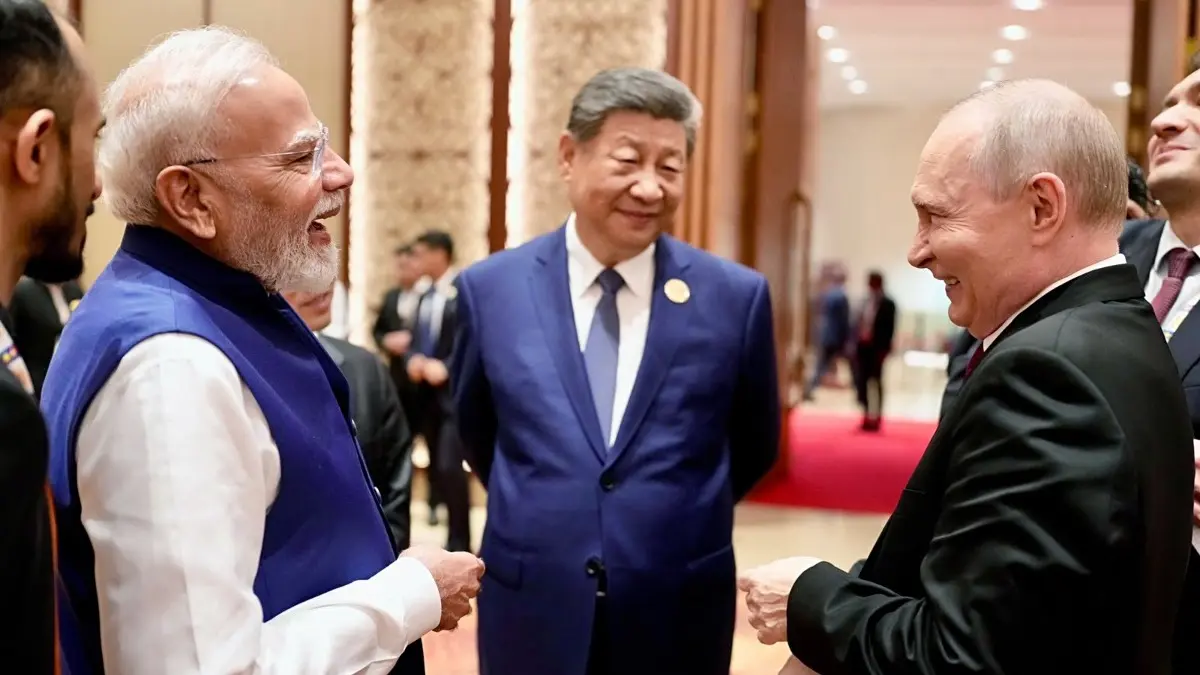 'Never Felt Prouder As An Indian': Ravi Shastri Salutes PM Modi’s Global Diplomacy At BRICS Summit PM Modi with Xi Jinping and Vladimir Putin