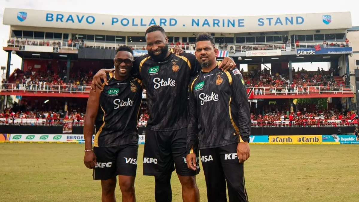 Queen’s Park Oval Unveils New Stand Honouring T20 Legends Sunil Narine, Dwayne Bravo, and Kieron Pollard Queen's Park Oval honours trio