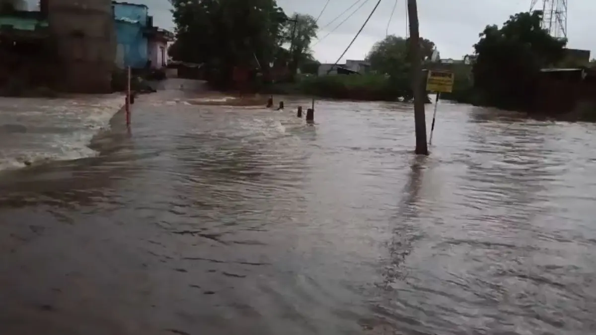 राजस्थान के पाटन गांव में रैफी नदी का जलस्तर बढ़ने से ग्रामीण हुए परेशान, घरों में घुसा पानी, फसल भी हुई बर्बाद rajasthan patan village water