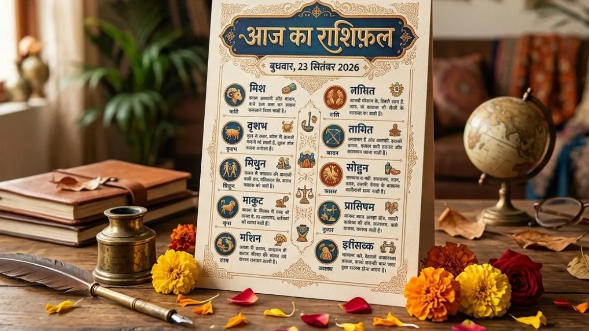 Aaj Ka Rashifal 23 सितंबर 2026: कुंभ राशि वालों के बन रहे हैं आर्थिक लाभ के योग, जानिए अपनी-अपनी राशि में कैसे रहेगा आज का दिन rashifal