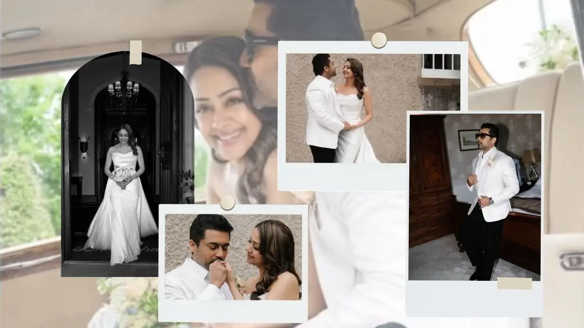 20 Years Of Love And War: Suriya Tears Up Seeing Jyotika Walk Down Aisle In White, Renews Vows In White Wedding Style Suriya-Jyotika Prove Real-Life Rom-Coms Exist, Say 'I Do' All Over Again