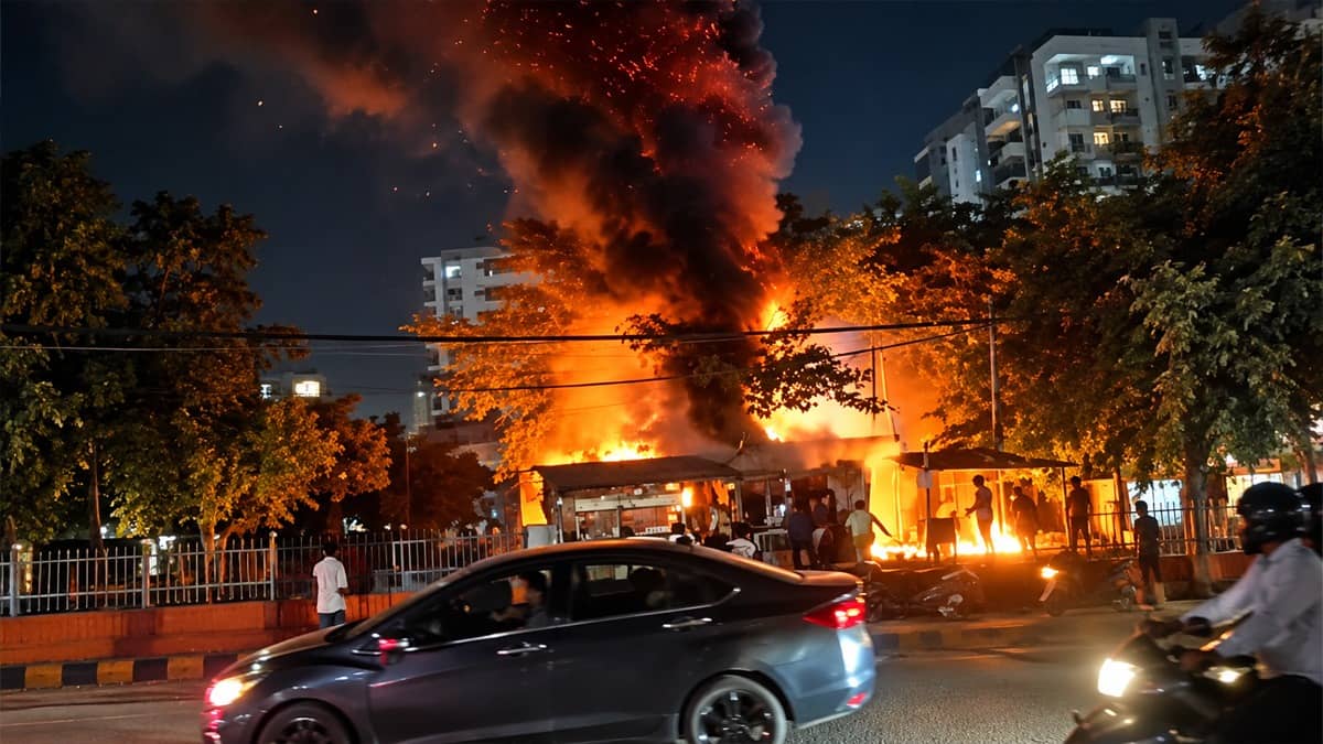 Telangana: Fire Breaks Out at Food Stall in Hyderabad's Puppalaguda