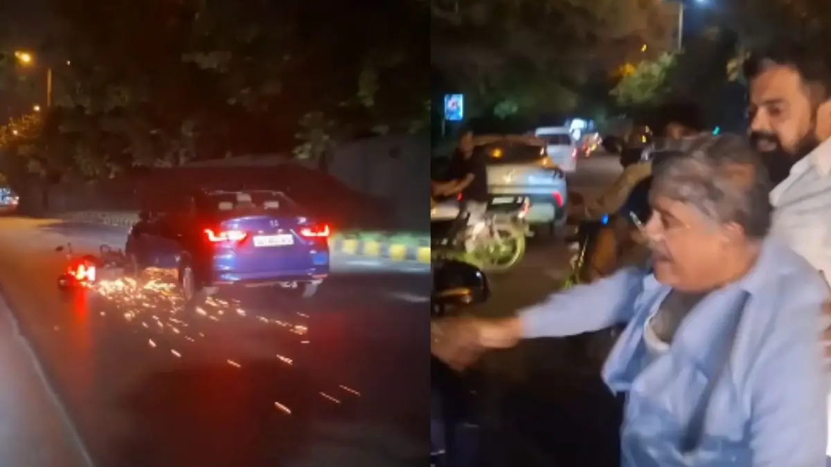 Delhi Hit-And-Run Horror: Car Drags Bike For Half A Km In RK Puram; 73-Year-Old Driver Held Delhi Car Hits Bike, Drags Half Km In RK Puram; 73-Year-Old Driver Held
