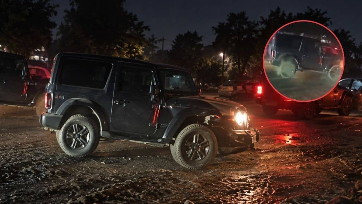 Thar Driver hit cab in Gurugram