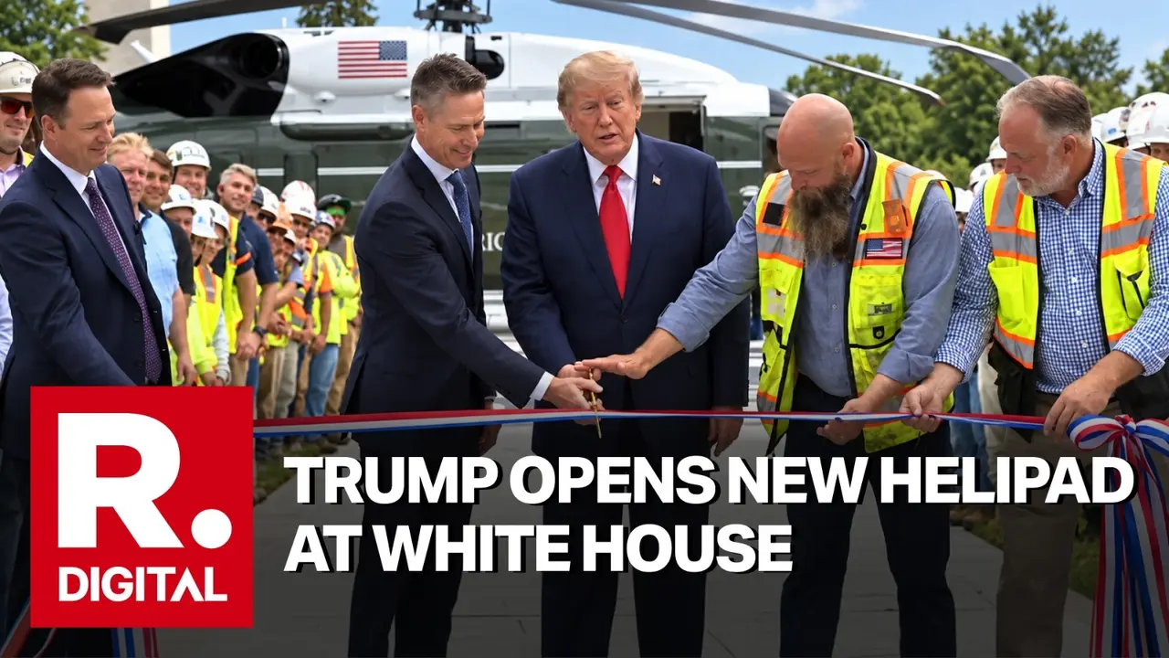 Trump Inaugurates New White House South Lawn Helipad, Departs on Marine One for First-Ever Flight from Newly Built Facility Trump Inaugurates New White House South Lawn Helipad, Departs on Marine One for First-Ever Flight from Newly Built Facility
