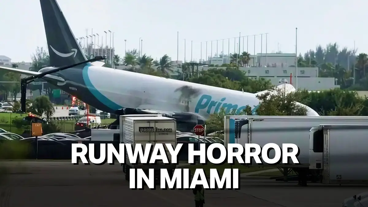 US: 5 Dead, 5 Injured After Amazon Cargo Plane Barreled Off Runway at Miami Airport, Striking Multiple Vehicles US: 5 Dead, 5 Injured After Amazon Cargo Plane Barreled Off Runway at Miami Airport, Striking Multiple Vehicles