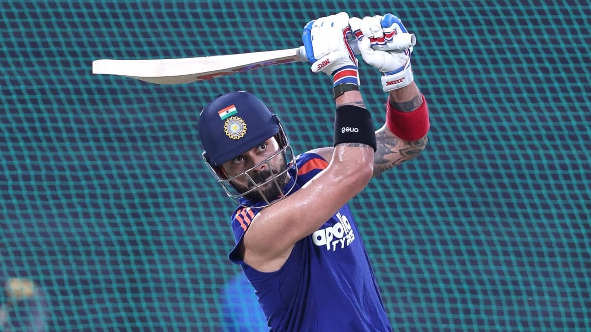 Virat Kohli during a practice session