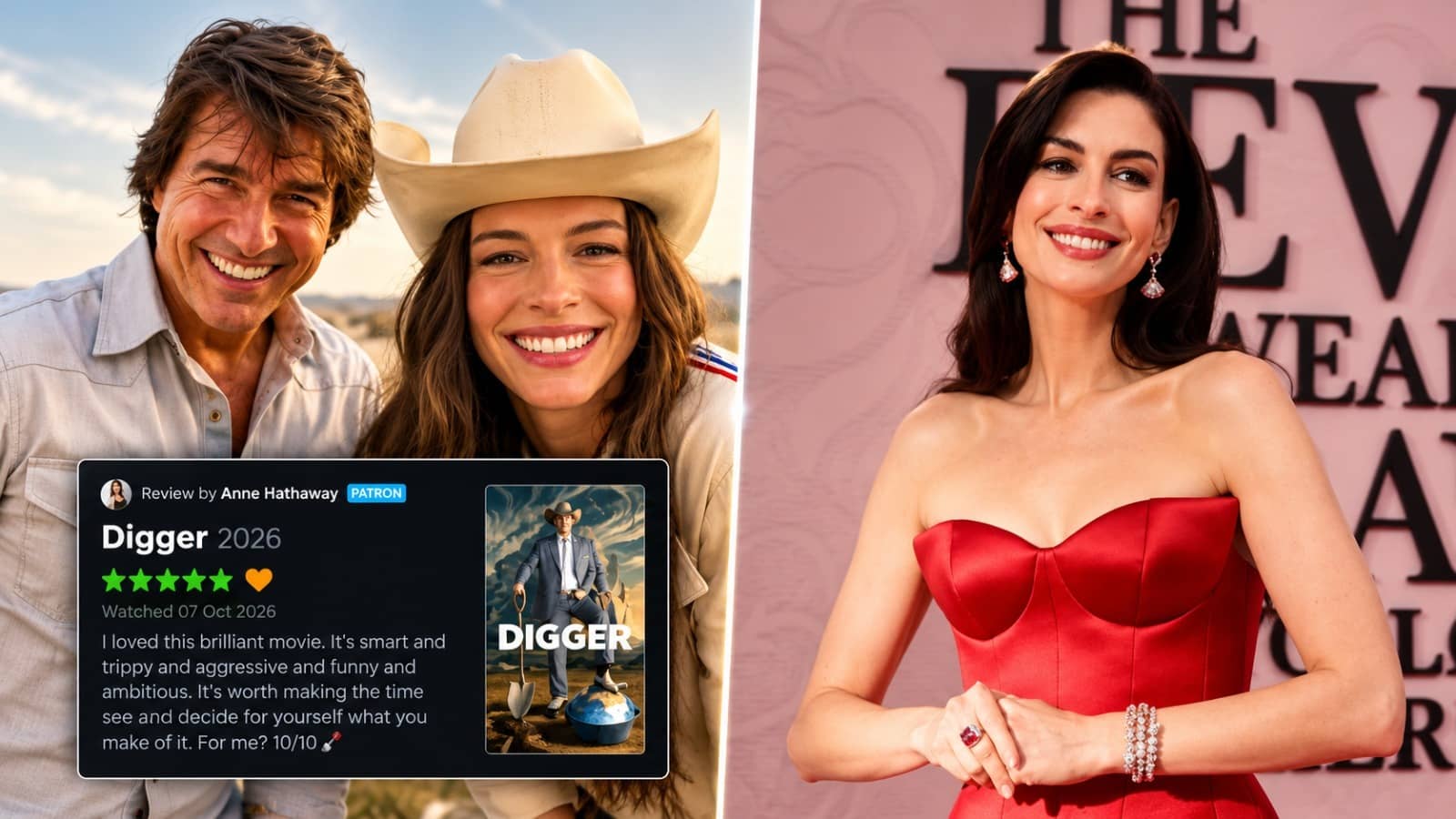 Anne Hathaway Gives Tom Cruise’s ‘Digger’ 10/10 Rating Despite Mixed Reviews, Calls It 'Brilliant Movie'