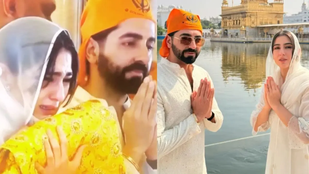 गोल्डन टेंपल में आयुष्मान खुराना संग अरदास करती नजर आईं सारा अली खान, मत्था टेकते ही छलक पड़े आंसू; जानें क्यों Ayushmann Khurrana, Sara Ali Khan at Golden Temple
