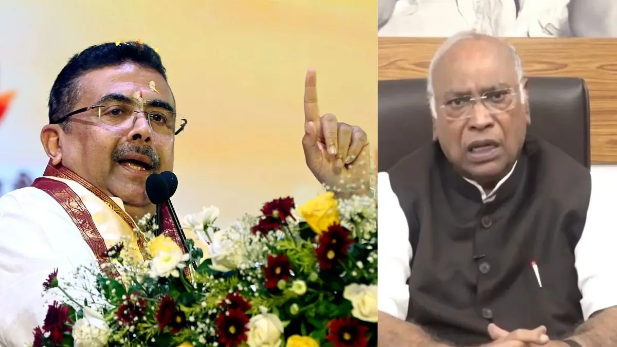 खड़गे के 'बाप भी जाएगा' वाले बयान पर CM सुवेंदु का तीखा प्रहार, कहा- यह सोनिया और राहुल गांधी की.... Bengal CM Adhikari slam Kharge remarks on PM Modi This is language of Sonia and Rahul Gandhi