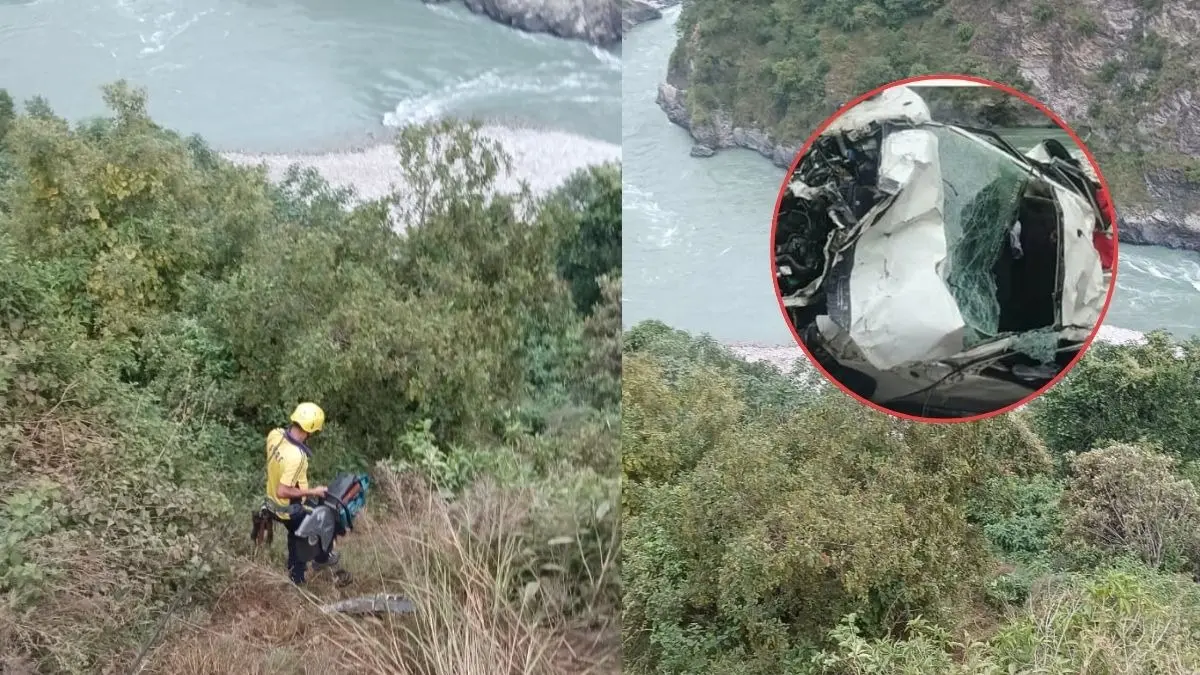 Tragic Road Accident in Devprayag: Car Plunges Into 150-Meter-Deep Gorge; Two Dead, Three Injured Two Dead, Three Injured After Car Plunges into 150-Meter-Deep Gorge