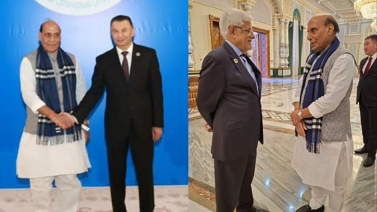 Defence Minister Rajnath Singh Meets Tajikistan PM, Iran Vice President on Sidelines of SCO Meeting Defence Minister Rajnath Singh Meets Tajikistan PM, Iran Vice President on Sidelines of SCO Meeting