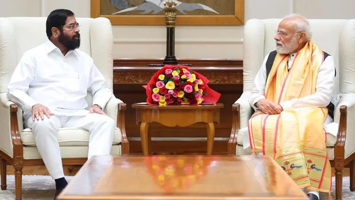 Eknath Shinde Meets PM Modi In Delhi, Briefs On Maharashtra Drought Situation Eknath Shinde Meets PM Modi In Delhi, Briefs On Maharashtra Drought Situation