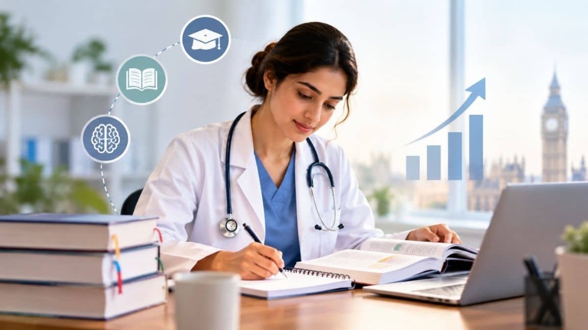 Explore how continuing professional development helps doctors strengthen clinical knowledge, prepare for medical licensing exams, and advance their careers with iatroX’s exam-specific question banks, personalised study plans, and AI tutoring.