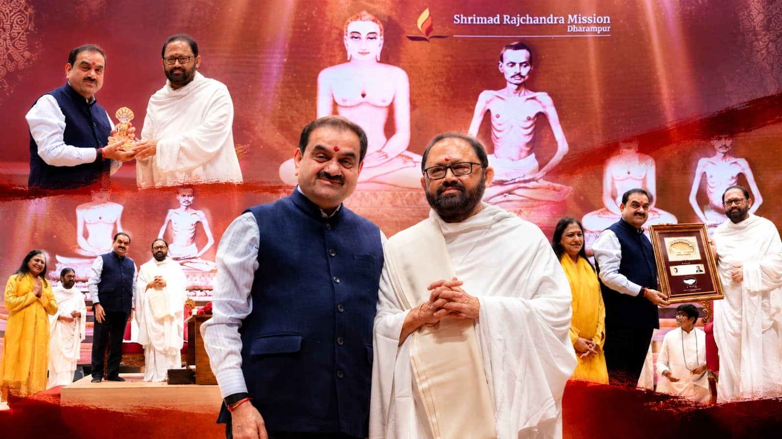 Gautam Adani and Dr Priti Adani Visit Shrimad Rajchandra Ashram in South Gujarat During Navratri, Uphold the Spirit of Sevav
