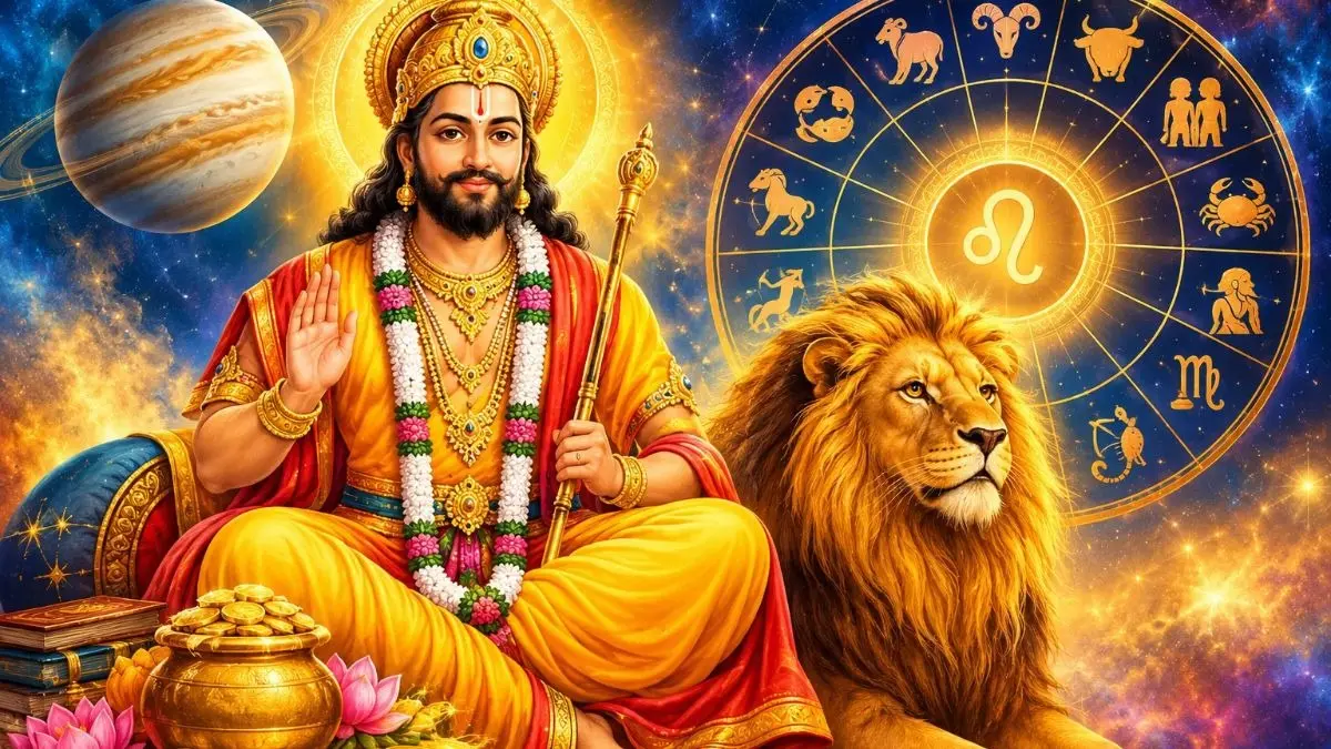 Guru Gochar 2026: सिंह राशि में बृहस्पति का महागोचर, 1 महीना 8 राशियों की चमकेगी किस्मत;आर्थिक तंगी होगी दूर Guru Gochar 2026: सिंह राशि में बृहस्पति का महागोचर, 1 महीना 8 राशियों की चमकेगी किस्मत;आर्थिक तंगी होगी दूर