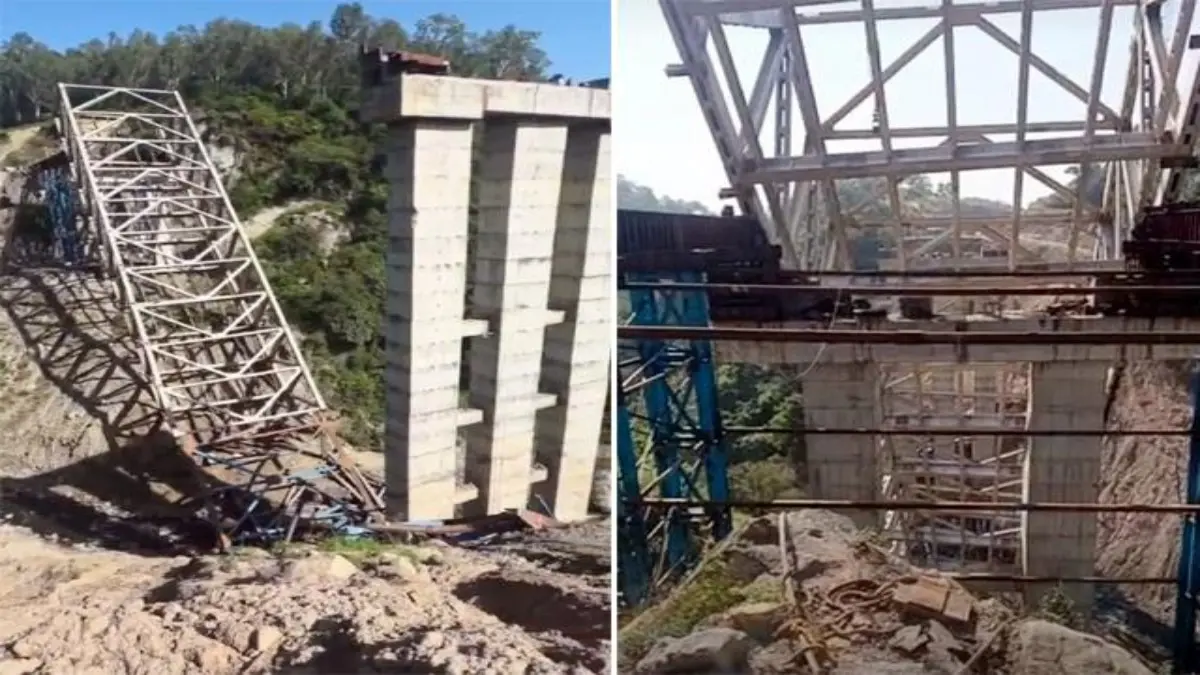 Under-Construction Truss Bridge on Shimla-Mataur Corridor Collapses in Hamirpur; Rescue Op Underway Hamirpur Bridge Collapse: Truss Bridge Falls, Several Workers Injured