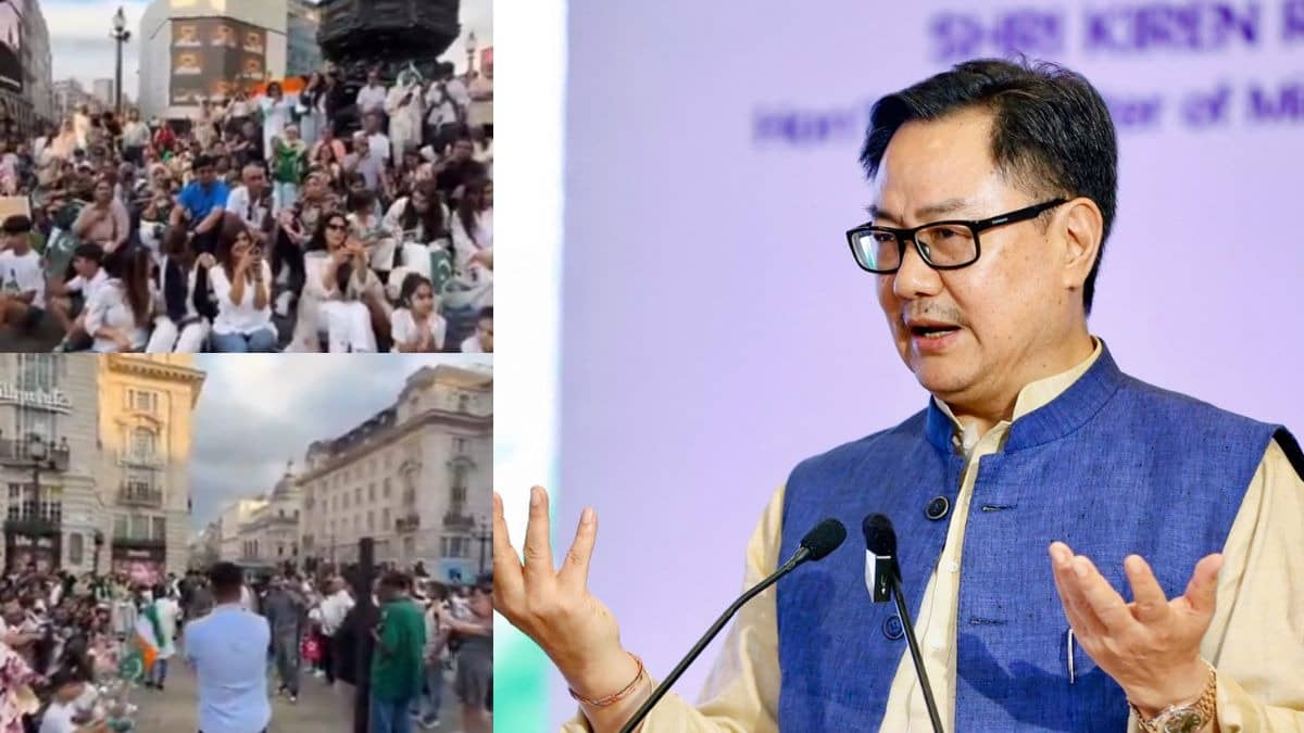 Kiren Rijiju slams Congress after Indian flags seen with Pakistan, PoK flags at London protest