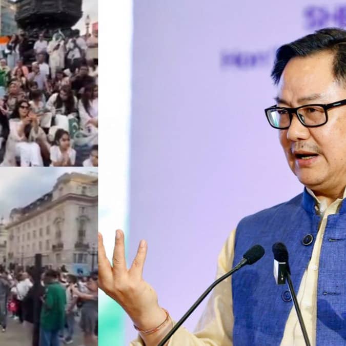 Kiren Rijiju slams Congress after Indian flags seen with Pakistan, PoK flags at London protest