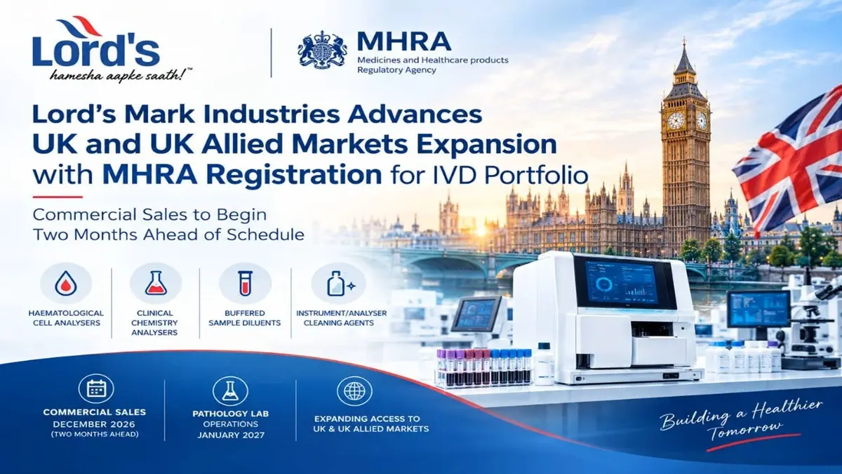 Lord’s Mark Industries Advances UK & Allied Countries Expansion With MHRA Registration For IVD Portfolio Lord’s Mark Industries Advances UK & Allied Countries Expansion With MHRA Registration For IVD Portfolio