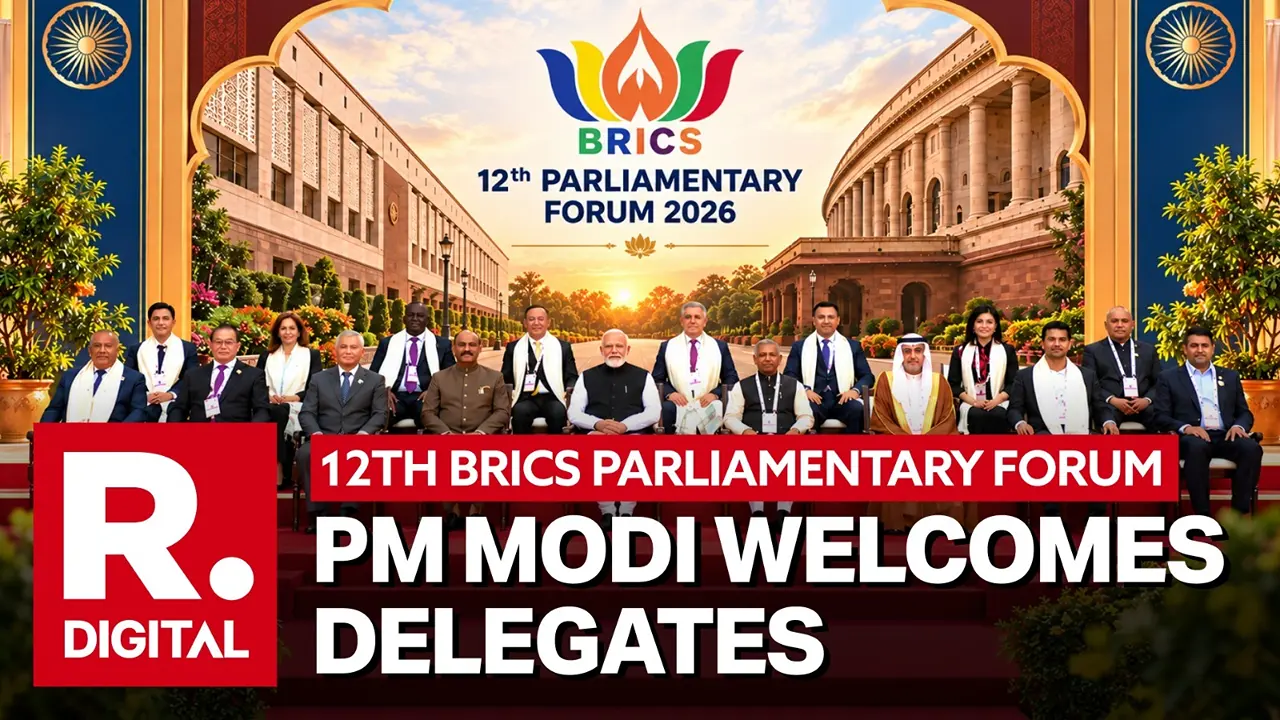 PM Modi Arrives at Inauguration of 12th BRICS Parliamentary Forum; Welcomes Foreign Delegations PM Modi Arrives at Inauguration of 12th BRICS Parliamentary Forum; Welcomes Foreign Delegations
