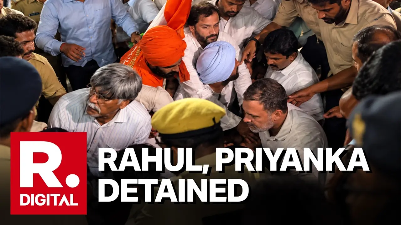 Rahul, Priyanka Gandhi, Other INDI Bloc Leaders Detained During Protest Against CEC At Akashvani Bhawan Rahul, Priyanka Gandhi Among INDI Bloc Leaders Detained in CEC Protest