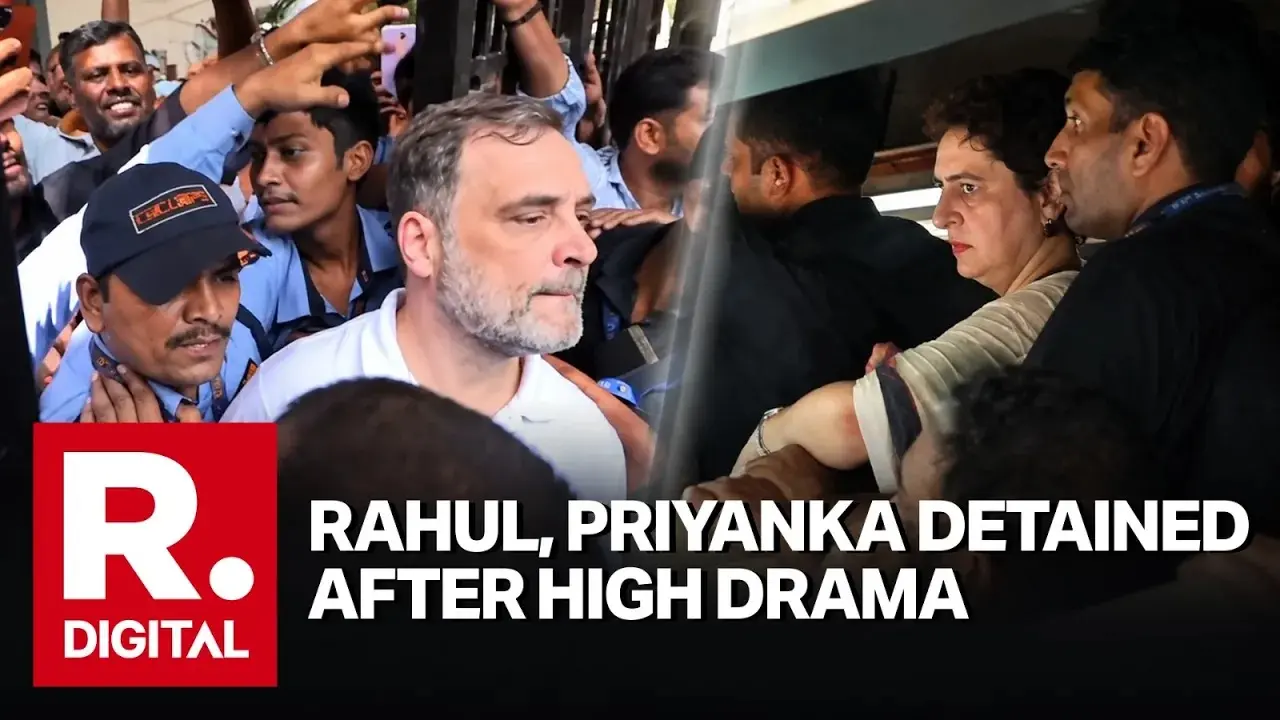 Rahul Gandhi, Priyanka Detained As INDI Bloc Protests Against CEC Gyanesh Kumar At Jantar Mantar Rahul, Priyanka Detained During INDI Bloc Protest at Jantar Mantar