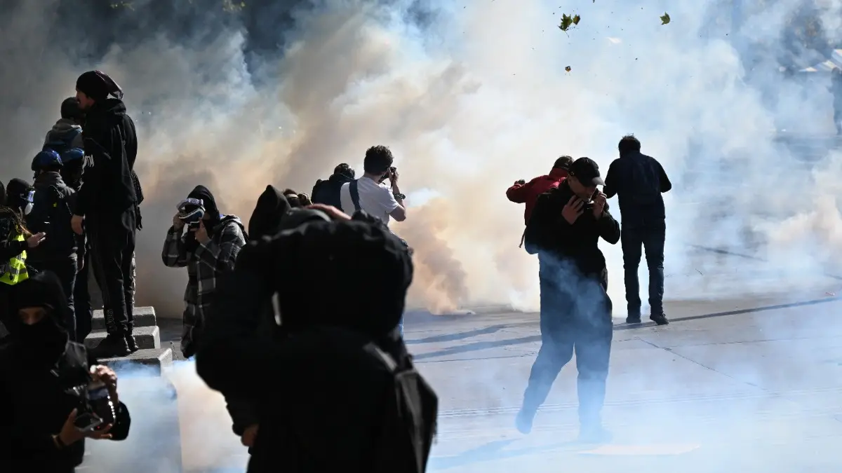 Scuffles Break Out as Protesters Rally Across France, Joining Students Scuffles Break Out as Protesters Rally Across France, Joining Students