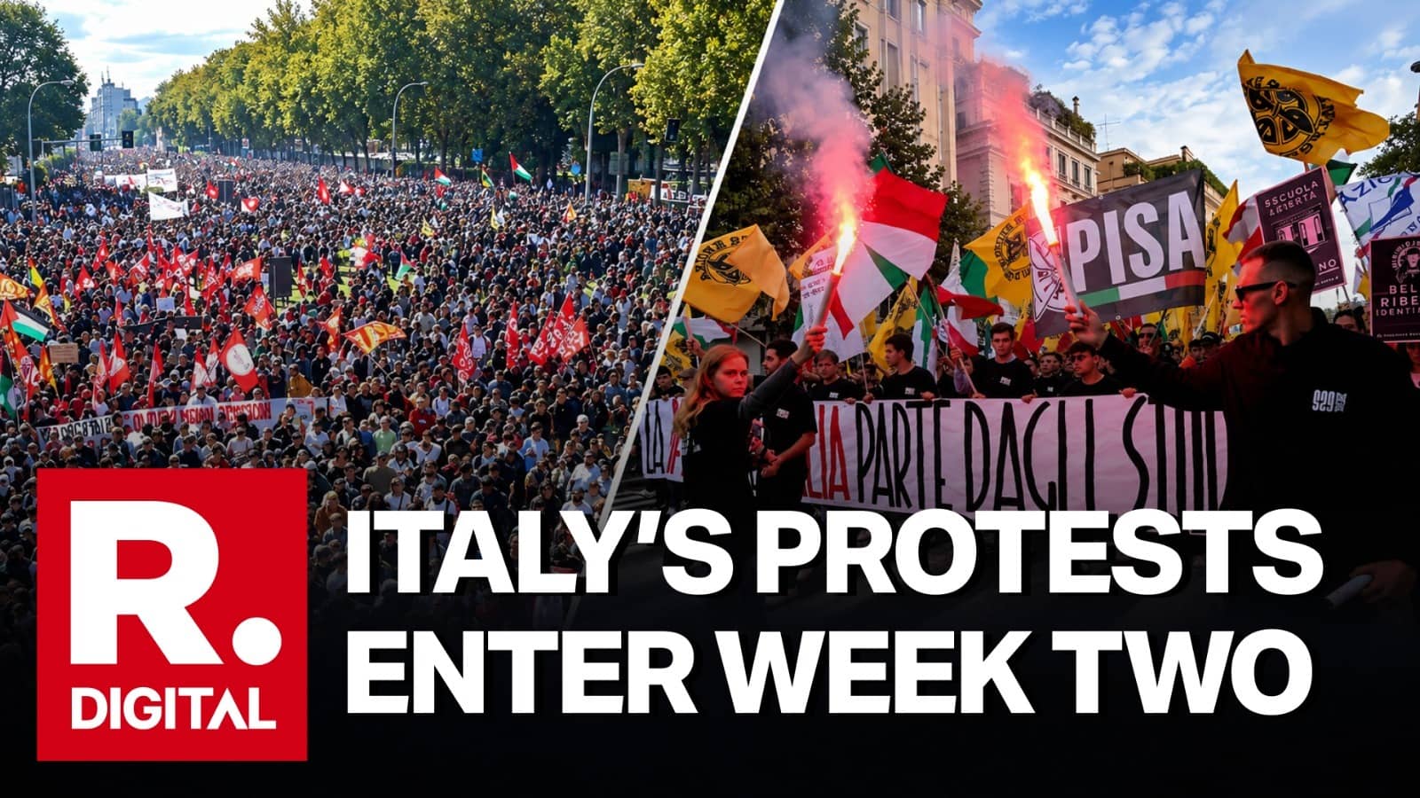 Soldiers Guard Milan as Thousands March in Cities Across Europe