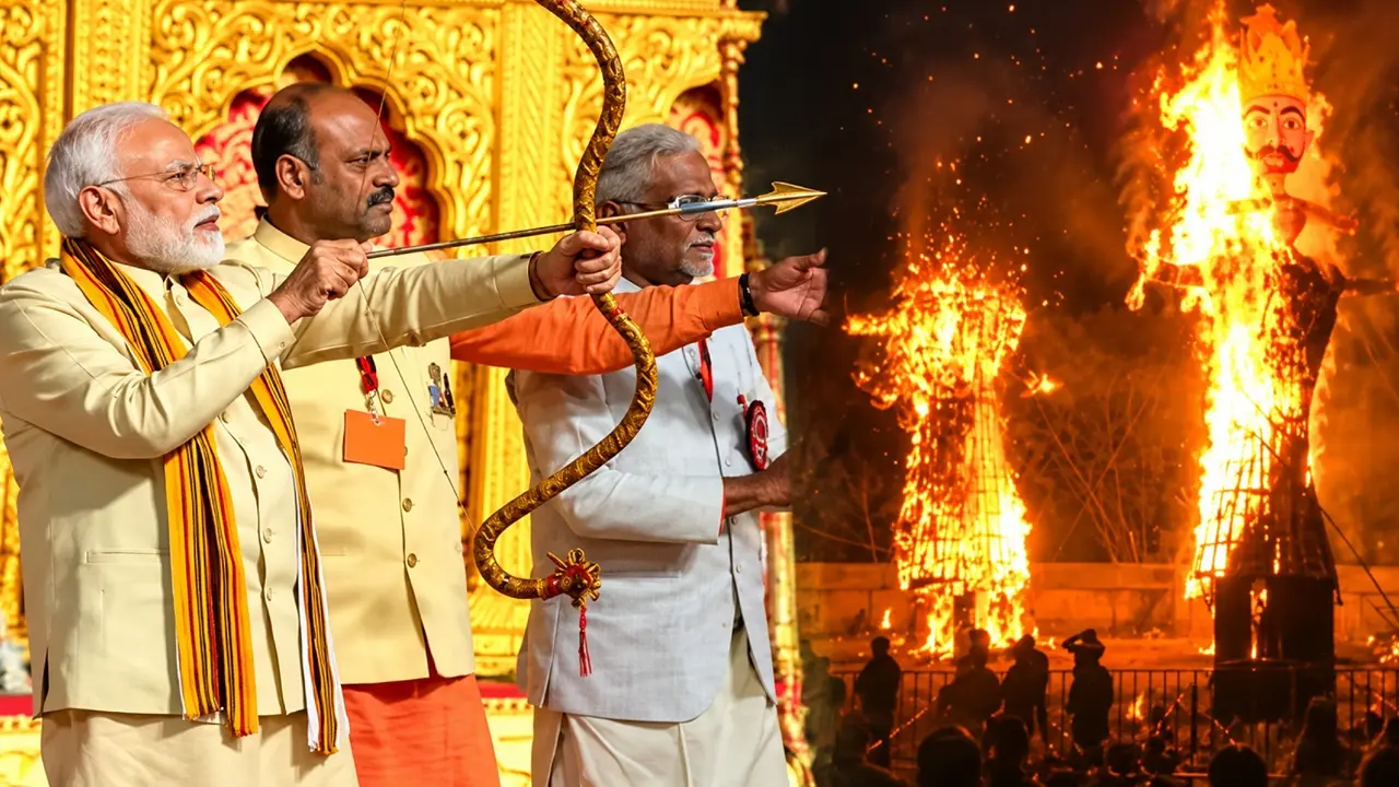 'देश का हर कोना राममय, यह हमारी सांस्कृतिक प्राण ऊर्जा है...' आईपी एक्सटेंशन में रावण दहन के बाद बोले PM मोदी 'देश का हर कोना राममय, यह हमारी सांस्कृतिक प्राण ऊर्जा है...'आईपी एक्सटेंशन में दशहरा समारोह में हिस्सा लेते हुए बोले प्रधानमंत्री नरेंद्र मोदी
