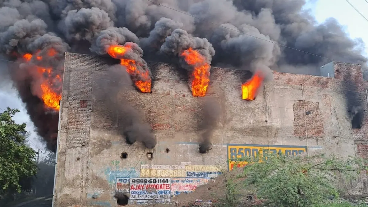 25 fire tenders have been rushed to the scene.