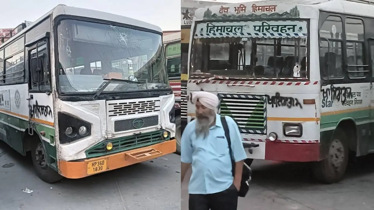 4 buses of Himachal Pradesh were damaged in Amritsar
