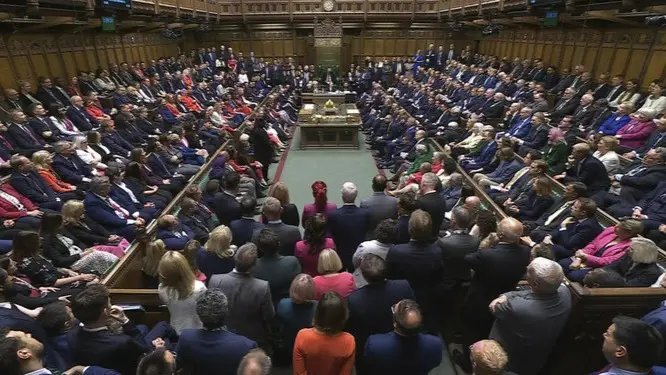 lawmakers gather in the House of Commons, London