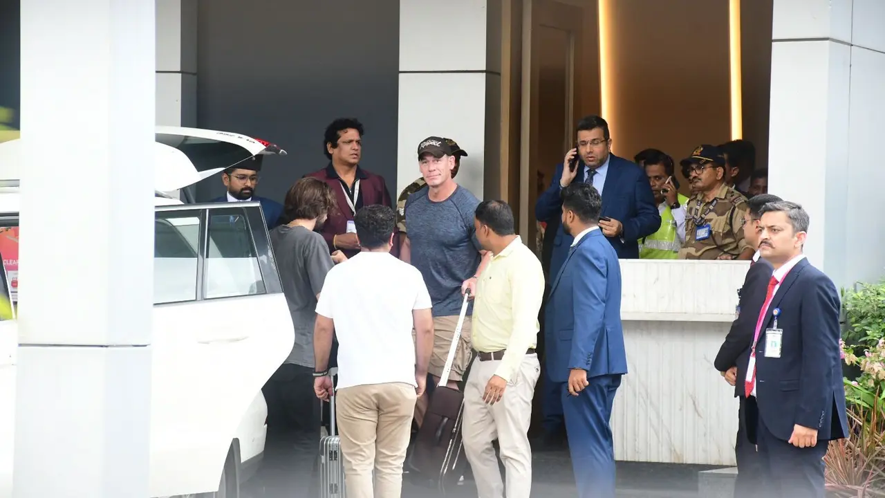 First Photos: John Cena Arrives In India For Anant Ambani, Radhika Merchant's Wedding John Cena At Kalina Airport